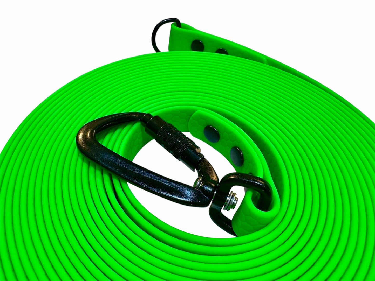 Waterproof Hexa Dog Long Line Lead: Grippy Training Leash, Choice of Color & Hardware