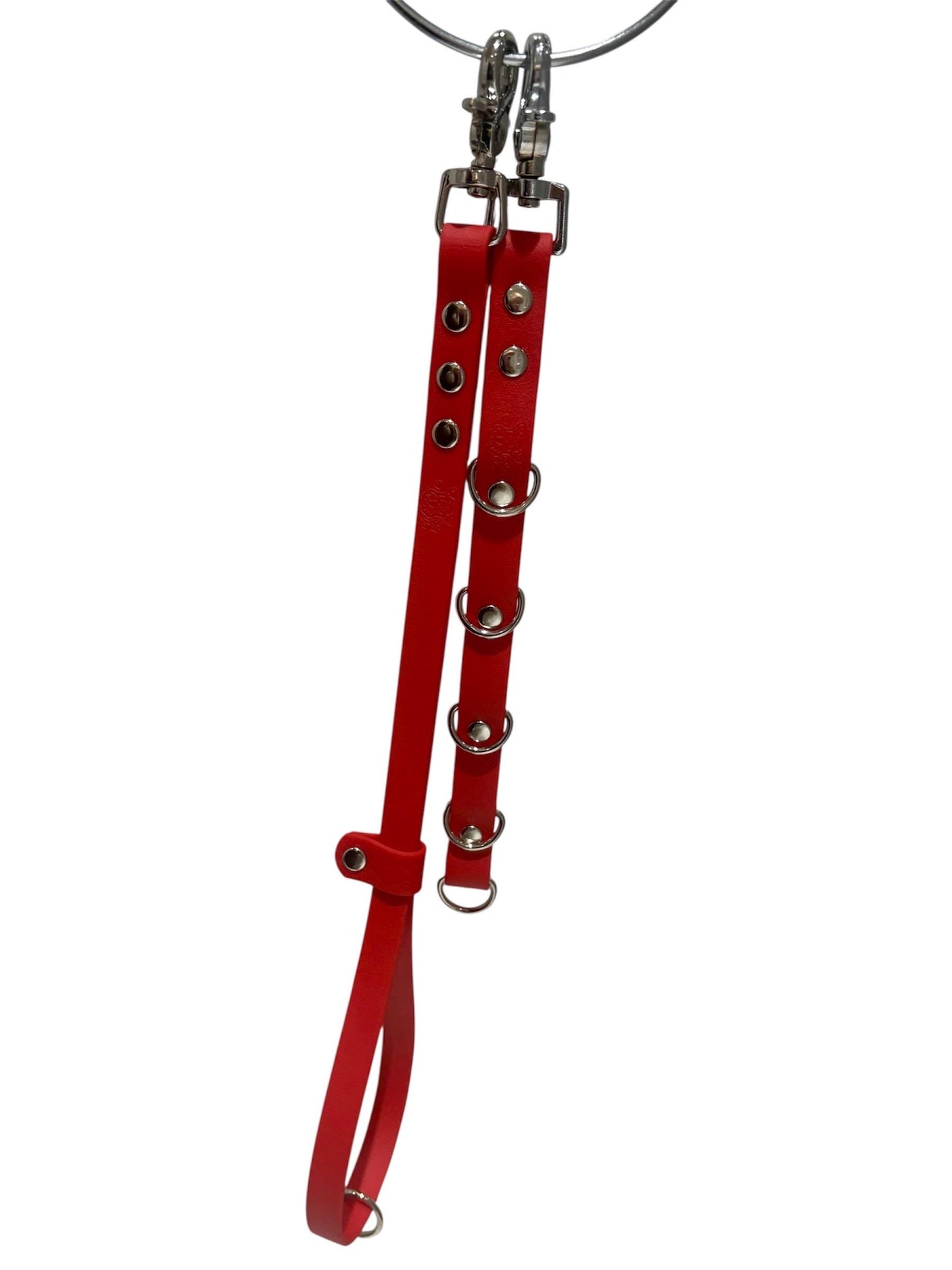 Waterproof Dog Grooming Noose with Extender and Belly Strap: Easy-Clean Webbing Silver Hardware