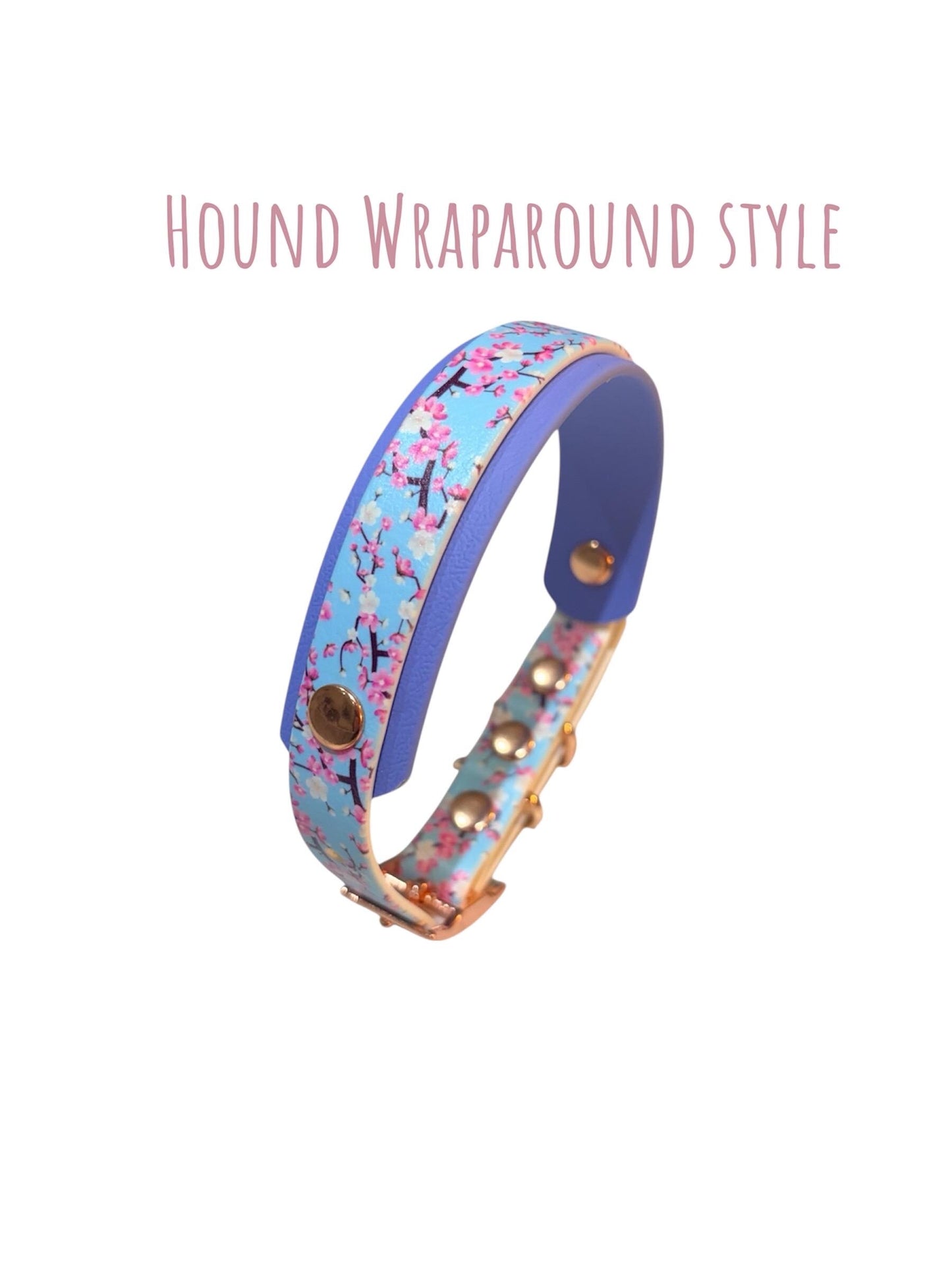 Biothane Waterproof Dog Collar Lilac Sakura Cherry Blossom with Rose Gold Hardware