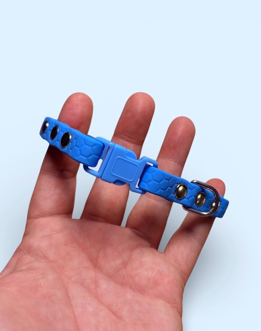 Puppy’s First Collar and Lead Set - Quick Release Collar and Lead Set: Waterproof and Lightweight Sky Blue with Silver Hardware
