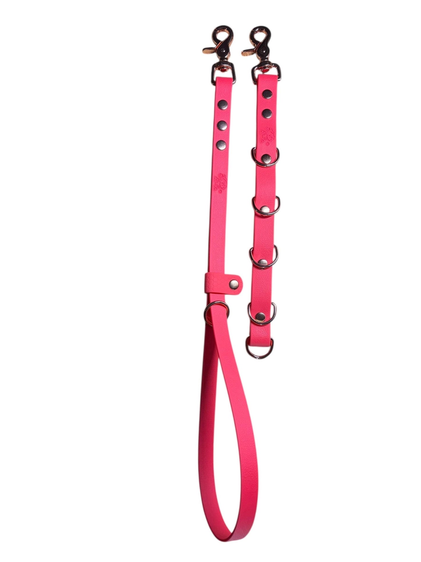Waterproof Dog Grooming Noose Set: Extender, Belly Strap, Rose Gold Hardware