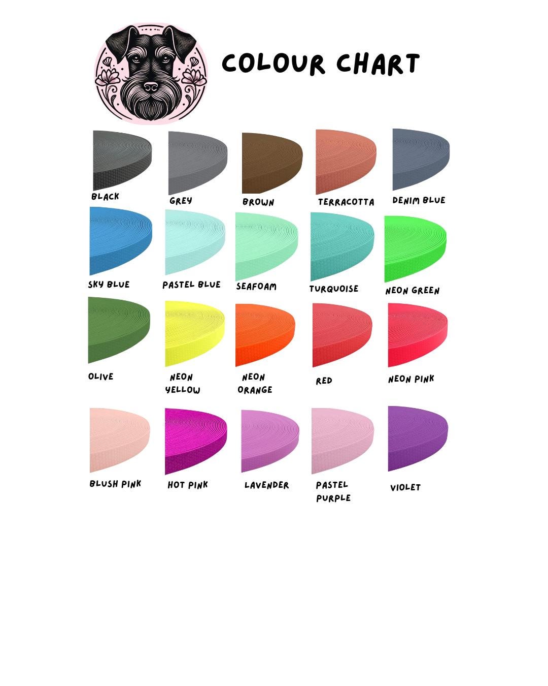 Waterproof Grippy Dog Slip Lead with Choices of Colour & Hardware