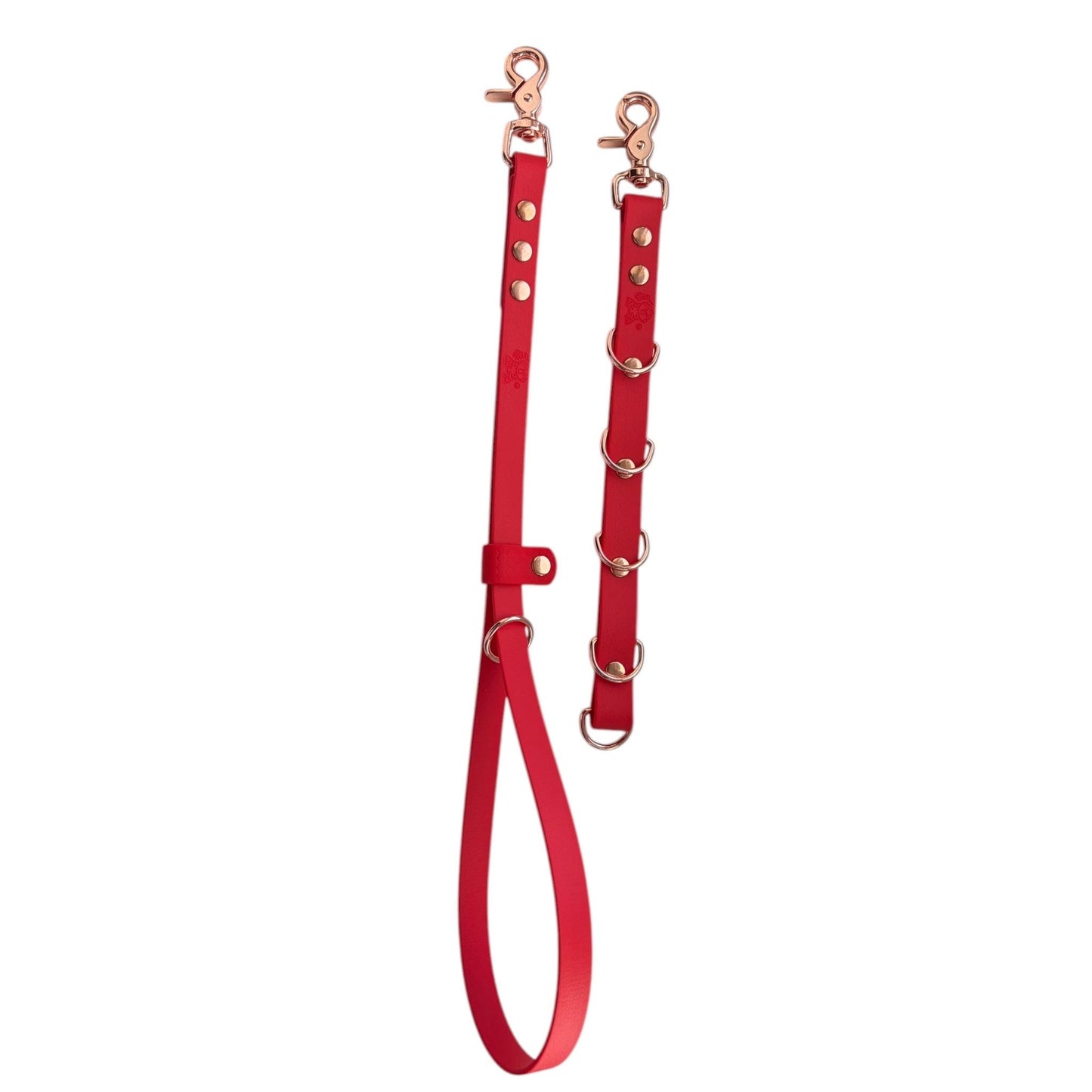 Waterproof Dog Grooming Noose Set: Extender, Belly Strap, Rose Gold Hardware