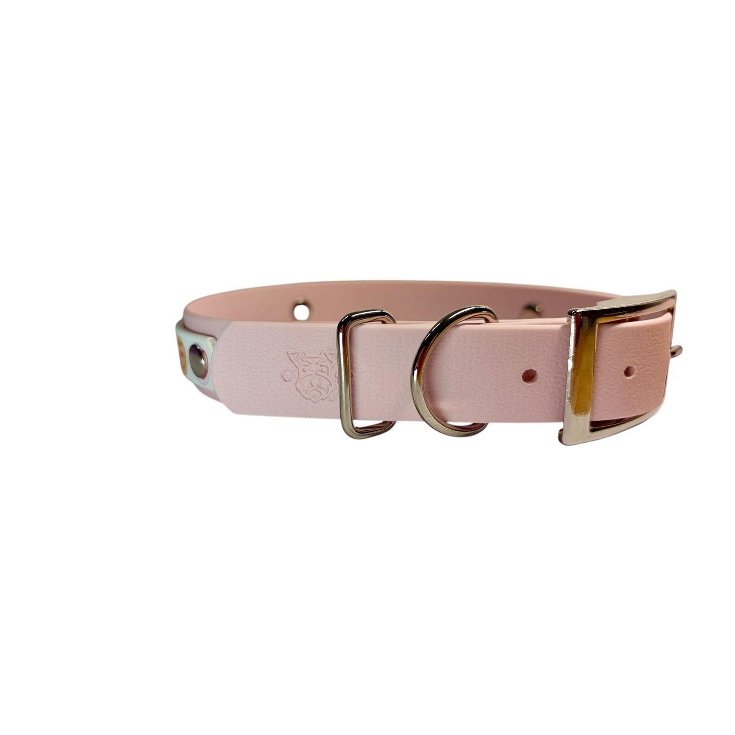 Pastel Candy Hearts Print Biothane Dog Collar: Waterproof with Silver Hardware