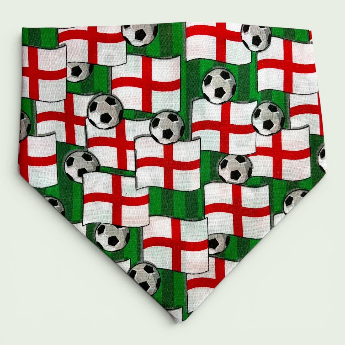 Elastic Scrunchie Dog Bandana – England St George Flag Football Print – Easy Slip-On Overhead Neckwear
