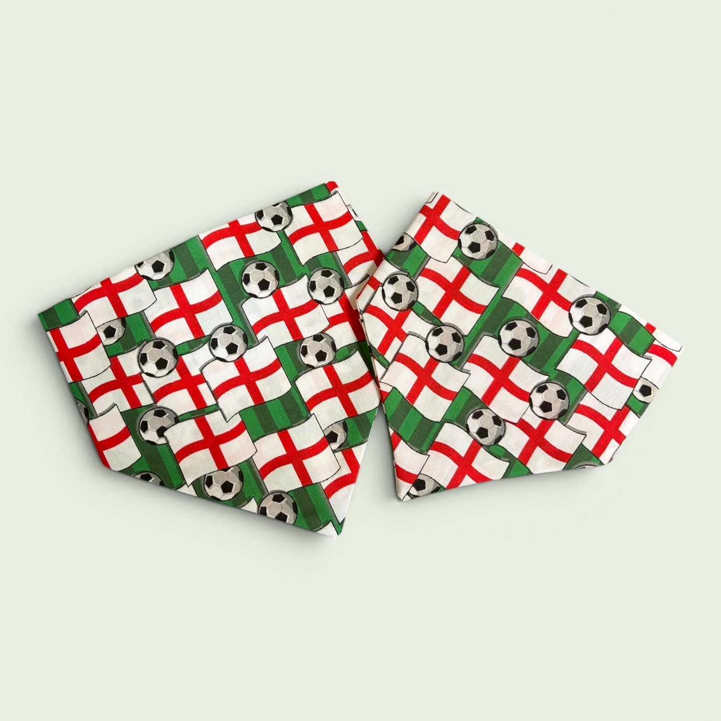 Elastic Scrunchie Dog Bandana – England St George Flag Football Print – Easy Slip-On Overhead Neckwear