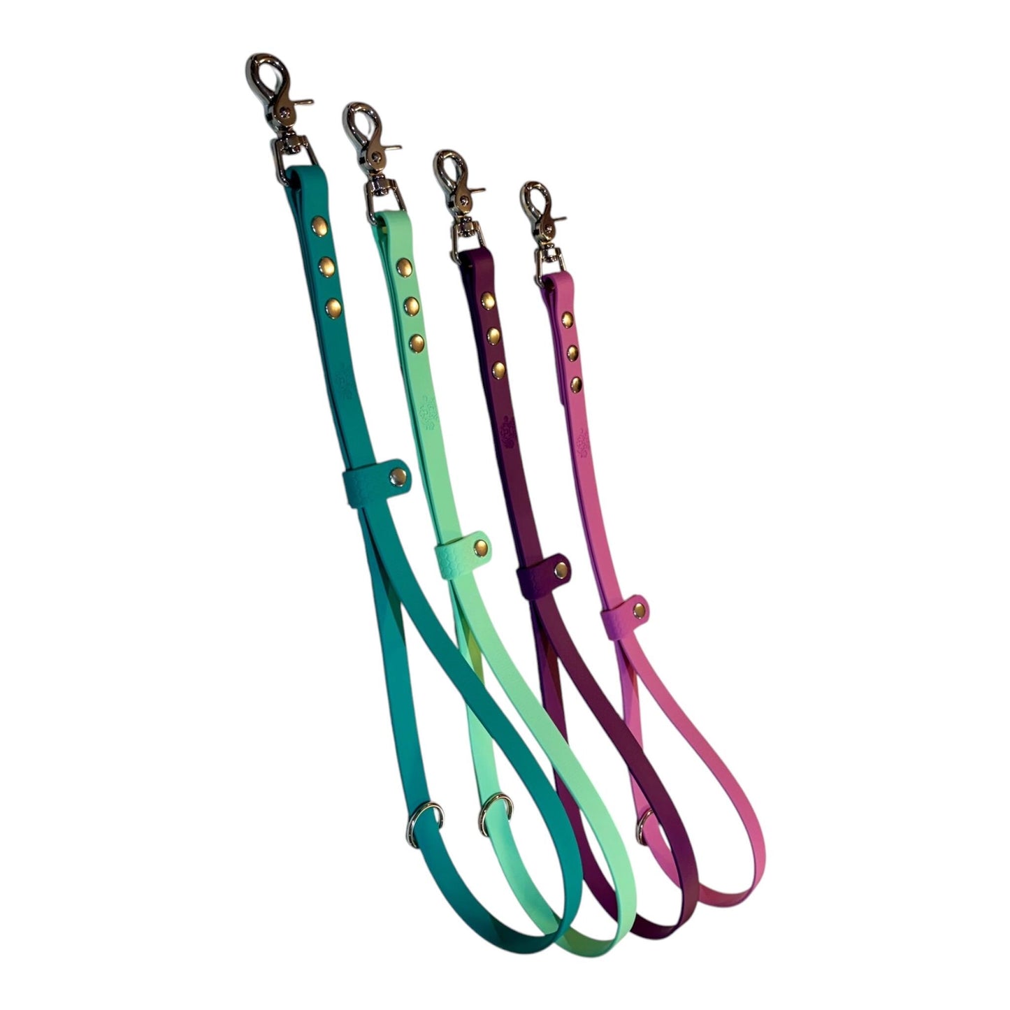 Waterproof Dog Grooming Noose with Extender and Belly Strap: Easy-Clean Webbing Silver Hardware