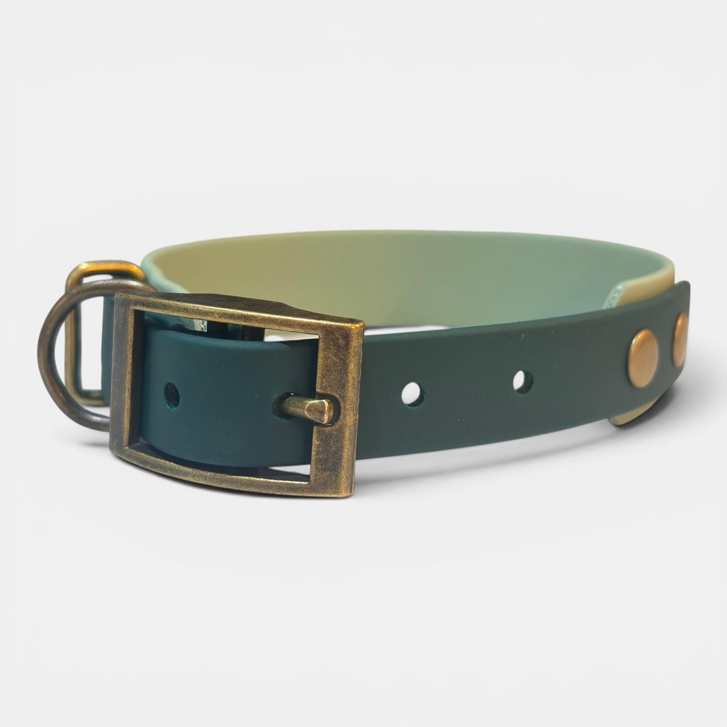 Embossed Farmyard Friends Dog Collar, Waterproof Biothane, Antique Brass Hardware