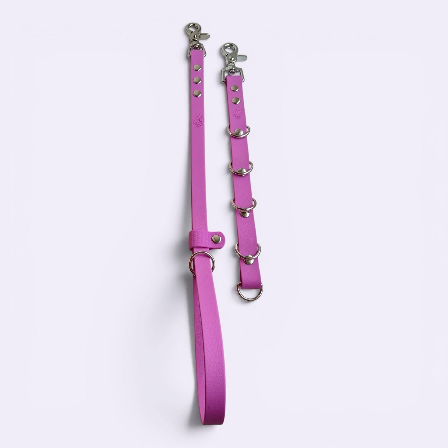 Waterproof Dog Grooming Noose with Extender and Belly Strap: Easy-Clean Webbing Silver Hardware