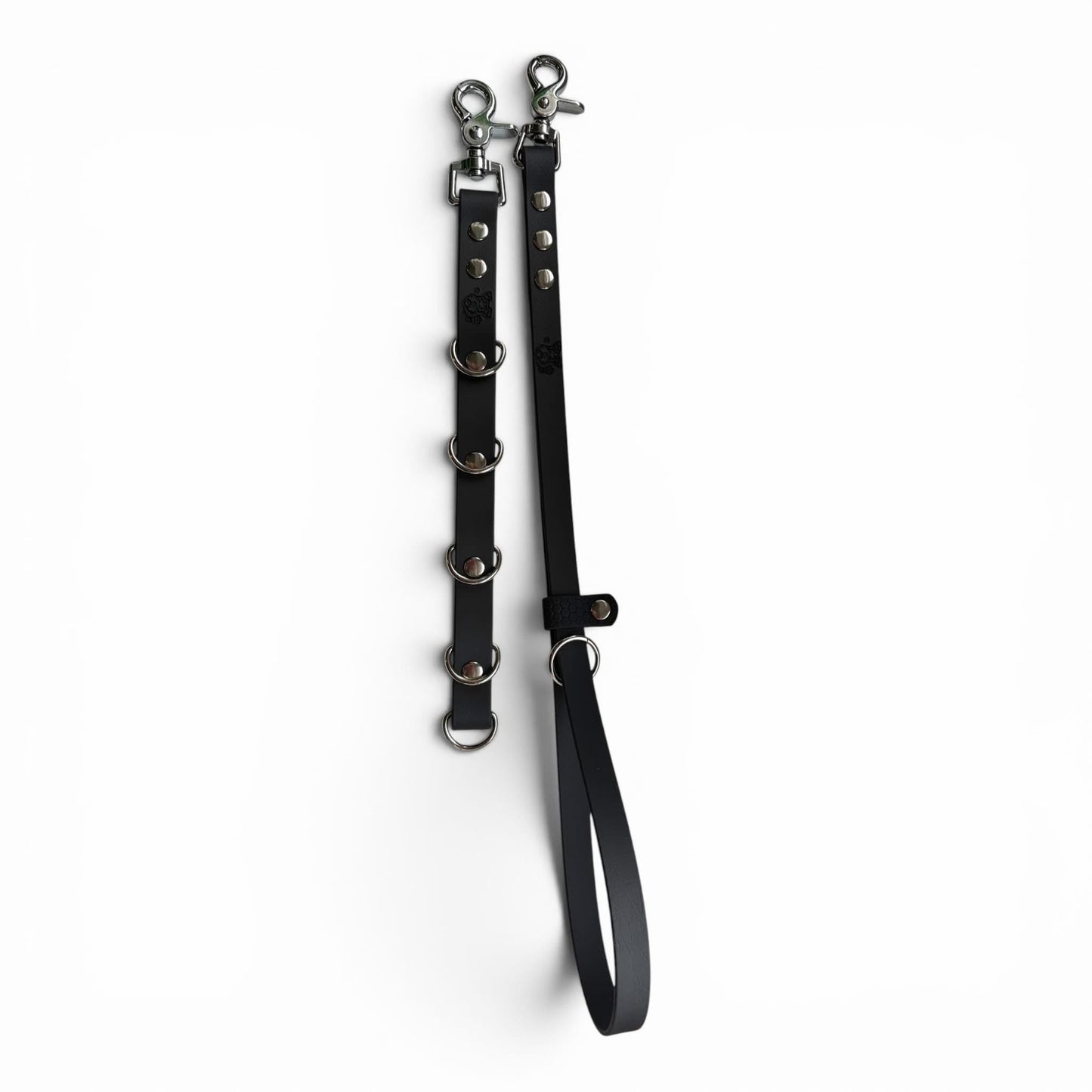 Waterproof Dog Grooming Noose with Extender and Belly Strap: Easy-Clean Webbing Silver Hardware